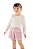 Conjunto Infantil Feminino Blusa Manga Longa e Short Xadrez - Imagem 1
