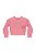 Blusa Cropped Infantil Manga Longa em Meia Malha Rosa - Imagem 2