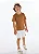 Camiseta Infantil Masculina em Meia Malha (Marrom) - Imagem 1