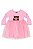Vestido para Bebê em Ribana com Tule e Forro (Rosa) Quimby - Imagem 1