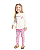 Conjunto Menina Blusa com Babados e Legging Floral Off White Bee Loop - Imagem 1