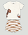 Conjunto Bebê Menino com Camiseta Dino e Bermuda Off White - Imagem 1
