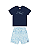 Conjunto Infantil Menino com Camiseta e Bermuda Sublimada Azul Marinho - Imagem 2