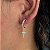Argola Pingente de Cruz Cravejada com Zirconias em Prata - Imagem 2