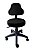 Cadeira Mocho Alto em corano preto com base secretária - Imagem 1