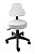 Cadeira Mocho Alto em corano branco com base secretária - Imagem 1