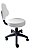 Cadeira Mocho Alto em corano branco com base secretária - Imagem 3