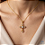 Colar Luxo com Pingente Cruz e Strass - Imagem 2