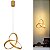 Luminária Pendente Moderna Curvas Ondas Quarto 20cm Luz Led Cor Dourado 110v/220v - Imagem 1