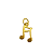 Pingente nota musical dourado - Imagem 1
