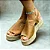 Sandália Flatform Girardis Nina couro Caramelo - Imagem 1