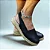 Espadrille Plataforma Feminina em Couro Preto com Juta Natural Confortável - Imagem 1