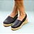 Espadrille Plataforma Feminina em Couro Preto com Juta Natural Confortável - Imagem 2
