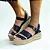 Flatform Girardis com tiras em couro preto - Imagem 1