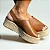 Flatform Feminina em Couro Caramelo e Juta Natural - Imagem 1
