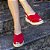 Sandália Flatform Girardis em couro Camurça Vermelha - Imagem 1