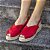 Sandália Flatform Girardis em couro Camurça Vermelha - Imagem 5