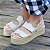 Flatform Girardis Ruth em couro Off-white - Imagem 3