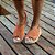 Sandália Flatform Girardis em couro Camurça laranja - Imagem 3