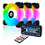 Kit 3 Cooler Fan Led RGB, 120mm, 12cm Com Controlador Gabinete, Pc Gamer, Ventoinha - Imagem 1