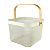 Cesto Fruteira Organizador de Metal Mesa Moderno Decorativo Branco Pequeno - Imagem 2