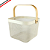 Cesto Fruteira Organizador de Metal Mesa Moderno Decorativo Branco Pequeno - Imagem 1