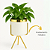 Vaso para Suculenta Ceramica com Suporte Dourado Decorativo - Imagem 3