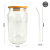 Kit 20 Copo Lata 500ml Com Tampa Bambu E Canudo Vidro Suco Drinks - Imagem 6
