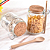 Kit 2 Potes de Vidro com Colher de Bambu e Tampa de Rolha – Organização e Estilo Natural para Temperos e Condimentos - Imagem 3