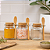 Kit 3 Pote Vidro Colher Bambu Tampa Rolha Saleiro Tempero - Imagem 2