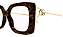 ARMAÇÃO GUCCI ACETATO METAL GG1567O 002 52 FEMININO - Imagem 2