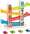 Pista Torre de Carros Corrida Madeira Brinquedo Tooky Toy - Imagem 2