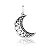 Pingente Lua Crescente Vazada com Zircônias - Prata 925 - Imagem 1