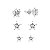 Cartela Três Brincos Estrelas Zircônia - Prata 950 - Imagem 1