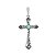 Pingente Crucifixo Cruz Com Pedra Turquesa - Prata 925 - Imagem 1