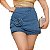 Short Saia Jeans Com Flor Jeans - Imagem 1