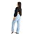 Calça Jeans Wide Leg Cargo Lavagem Clara - Imagem 3