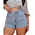 Shorts Jeans Com Franja De Strass Cintura Alta Moda Boho - Imagem 1
