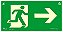 Placa S1 Rota de fuga a direita Fotoluminescente 13x26x0,05 cm - Imagem 1