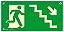 Placa Rota de Fuga S8 "Escada Desce à Direita" 13x26x0,05 cm - Imagem 1