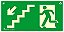Placa Rota de Fuga S9 "Escada Desce à Esquerda" 13x26x0,05 cm - Imagem 1