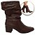 Bota Feminina Cano Longo Pegada Couro Legítimo Confortável Salto Médio Tendência Lançamento Outono Inverno Original - Imagem 8