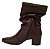 Bota Feminina Cano Longo Pegada Couro Legítimo Confortável Salto Médio Tendência Lançamento Outono Inverno Original - Imagem 3