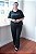 Calça Wide Leg Malha Texturizada Cor Preta - Plus Size - Imagem 2