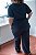 Calça Wide Leg Malha Texturizada Cor Azul Escuro - Plus Size - Imagem 5