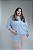 Camisa Tricoline Alongada Azul Claro - Plus Size - Imagem 1
