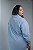 Camisa Tricoline Alongada Azul Claro - Plus Size - Imagem 2