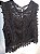 Blusa cavada  com renda - Preta - Imagem 1