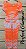 Saída Kimono Listras Coral e Branco - Imagem 2