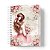 Caderno Capa Dura Personalizado C/Nome : Mulher Flores Rosa (CAD-MH03) - Imagem 1